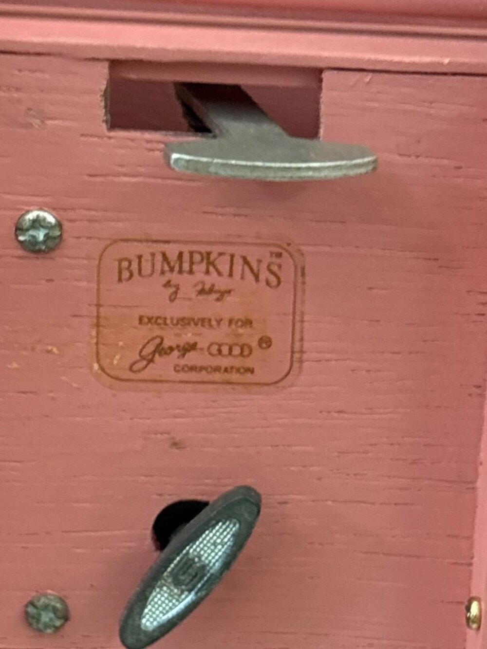 Vintage Bumpkins Fabrizio George Good Pink Wood Rocking Chair Wind Up Music Box - Picture 13 of 16